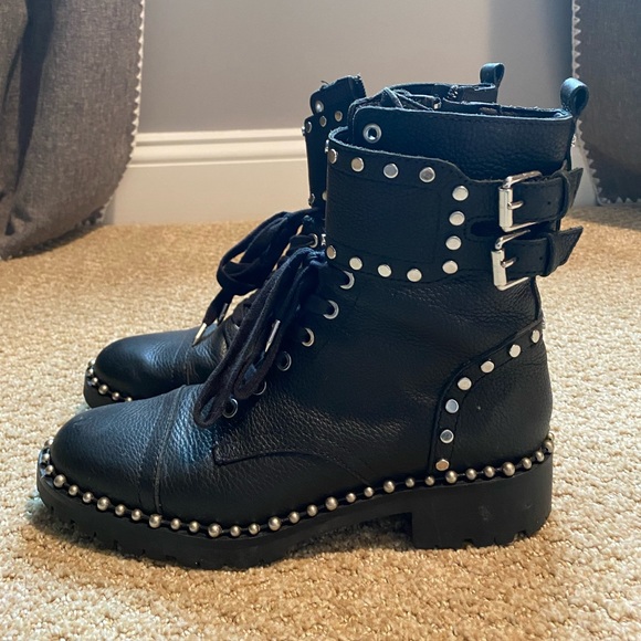 Black, Studded | Sam Edelman Combat Boots | Women’s 6.5 - Picture 1 of 4